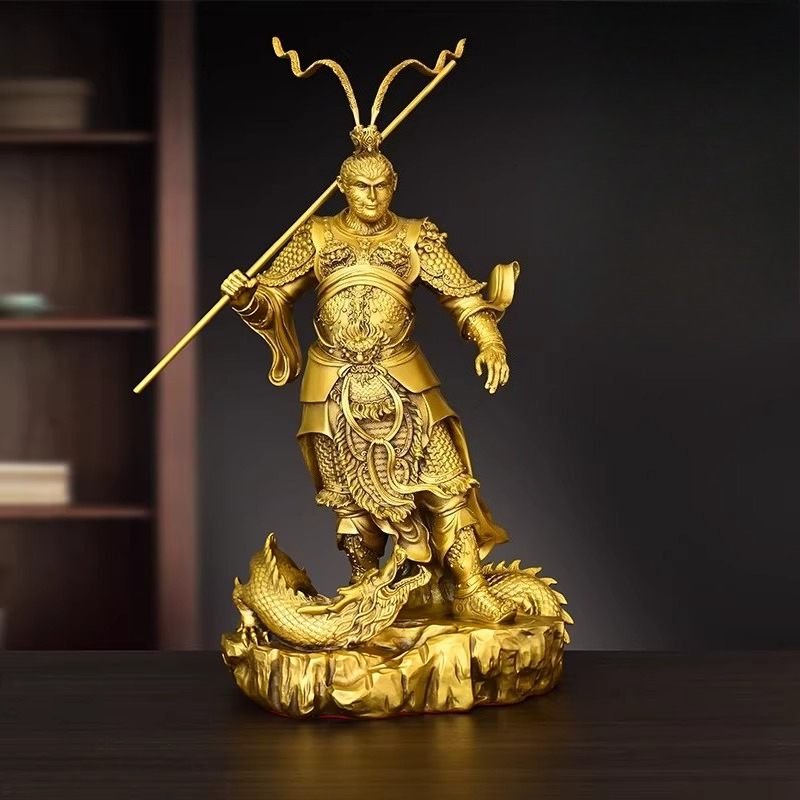 Home Decor Living - Brass Monkey Statue of The Victorious