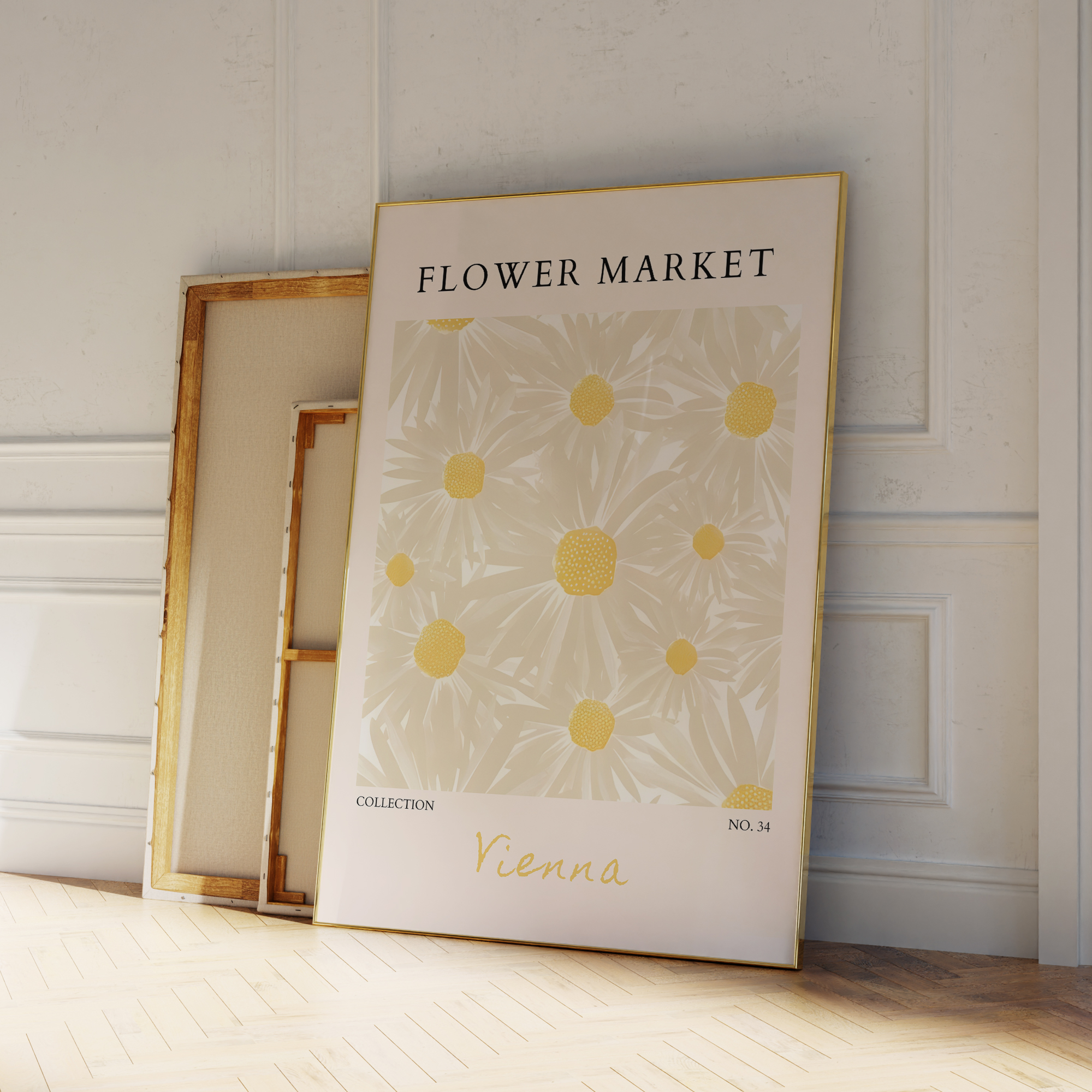 Home Decor Market - Modern Flower Market Yellow Flowers Wall