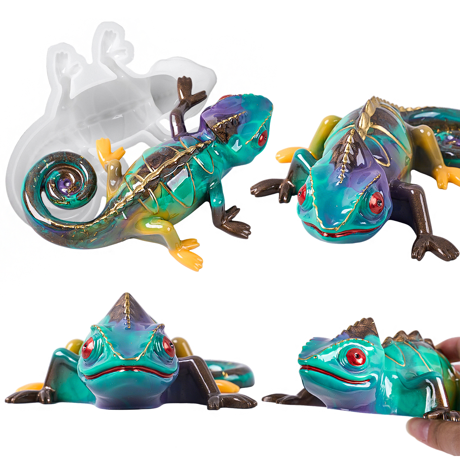 Home Decor Manufacturers - 17cm 3D Chameleon Lizard Silicone Mold