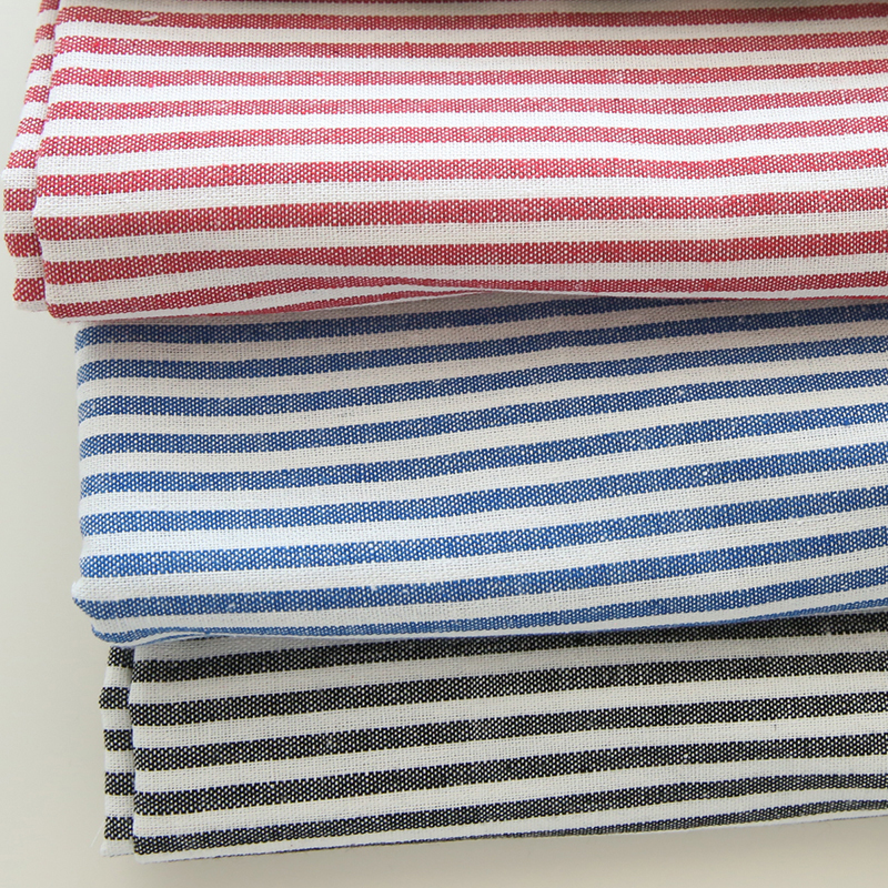 Linen Table Runner - 140x50cm Vintage Spring Red Stripe Thick