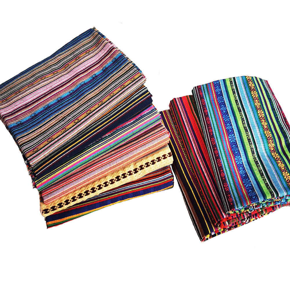 Linen Table Runner - Teramila Ethnic Cotton Linen Fabric 0.5-2Yards