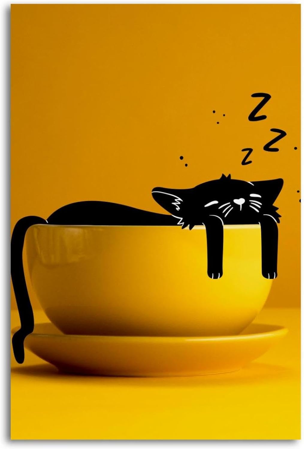 Home Decor Store - Metal Tin Signs Drawing Cat Sleeping