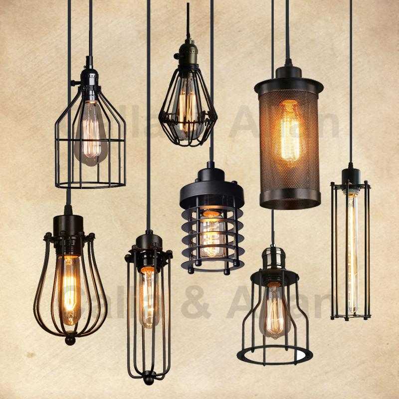 Hanging Moon Lamp - American vintage pendant lights iron black