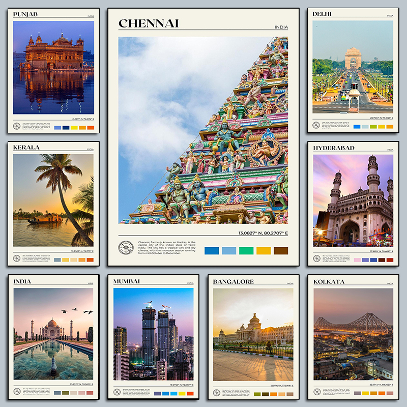Home Decor Hyderabad - Modern India Urban Landscape Photography Posters