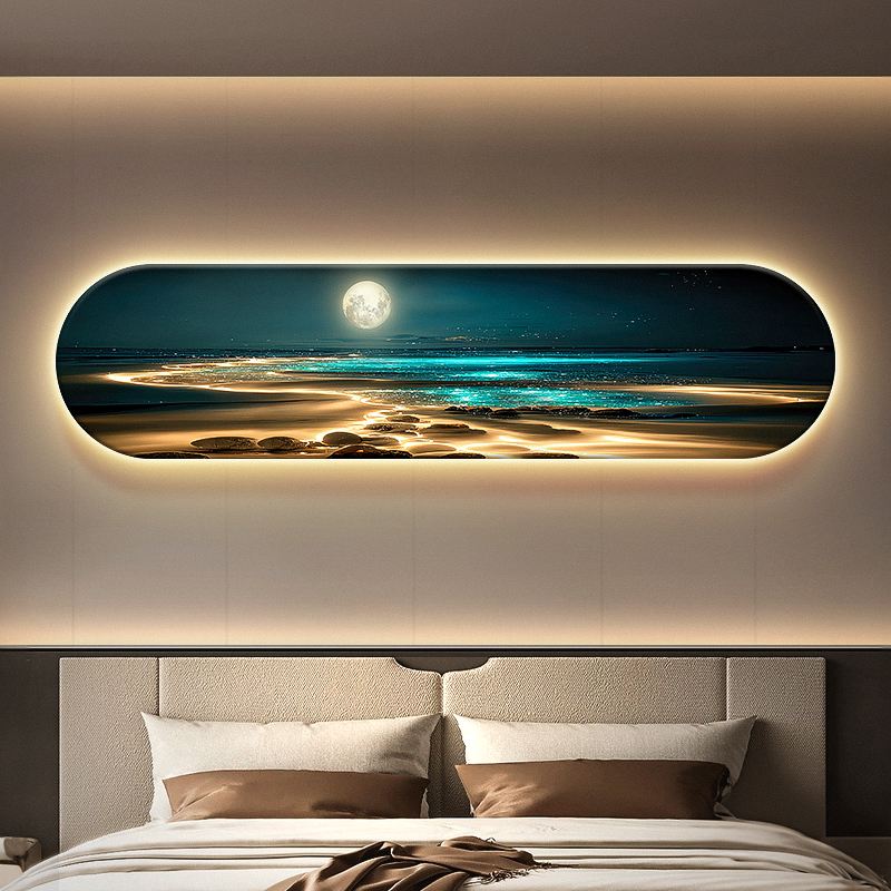 Hanging Moon Lamp - Ocean Waves Wall Lamp Entrance Decoration