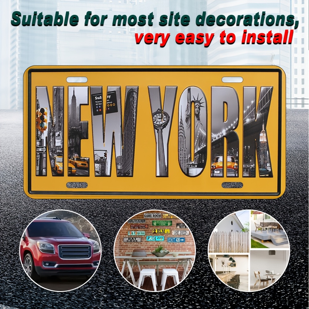 Home Decor New York - Aluminum New York Vintage Wall Art