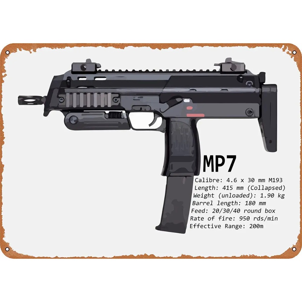 Home Decor Manufacturers - MP7 PDW Sub Machine Gun Metal