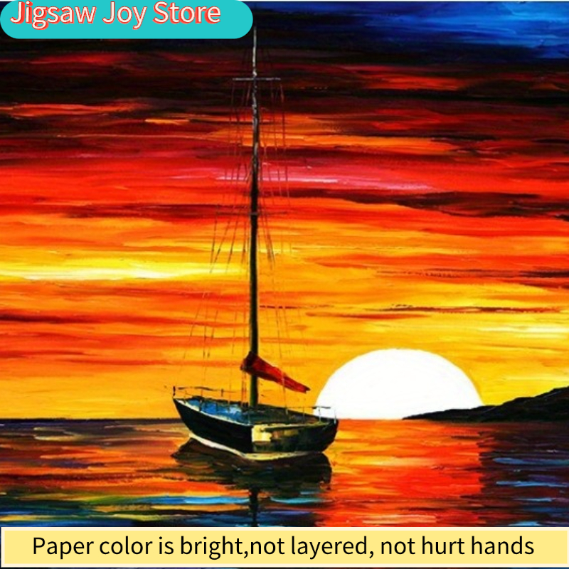 Home Decor Under 1000 - Adult 1000 Pieces Wooden Puzzle Sunset