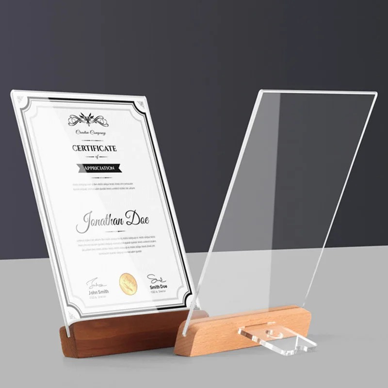 Bamboo Photo Frame - Acrylic Photo Frame Holder Transparent A4/A5/A6