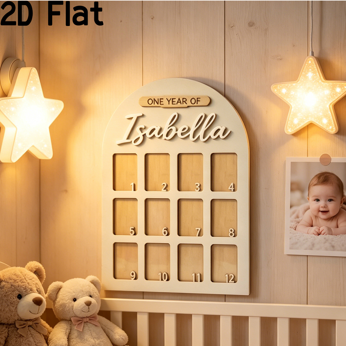 Home Decor For Birthday - 1Pc Custom Photo Record Board Wooden