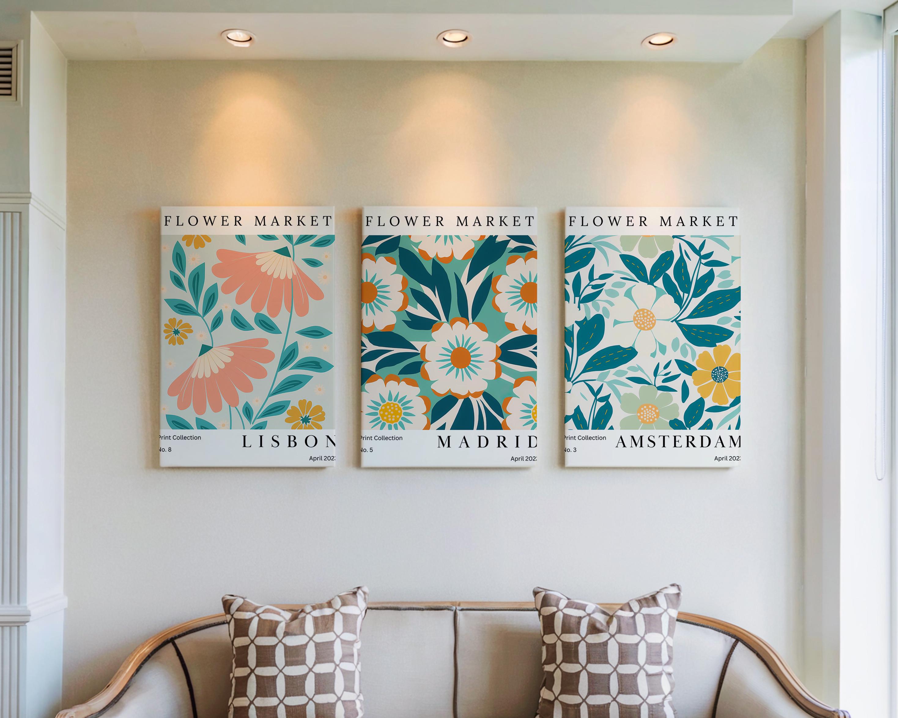 Home Decor Market - Boho Flower Market Canvas Wall Art
