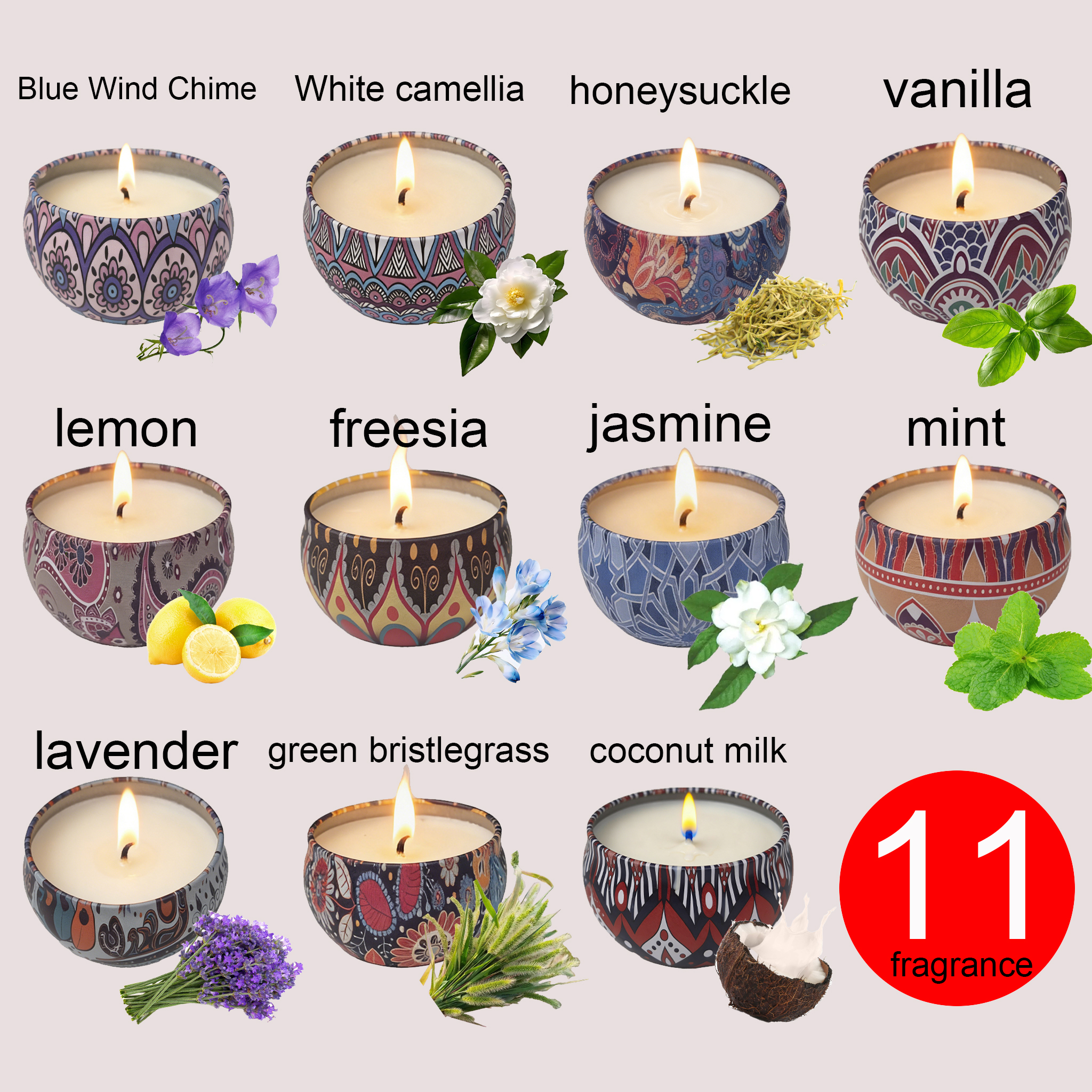 Home Decor Zen - 1 Pack of Ham-Scented Aromatherapy Candles,