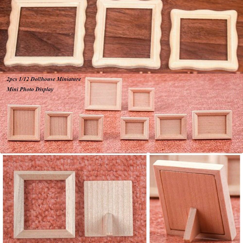 Bamboo Photo Frame - 2pcs New 1/12 Dollhouse Miniature Photo