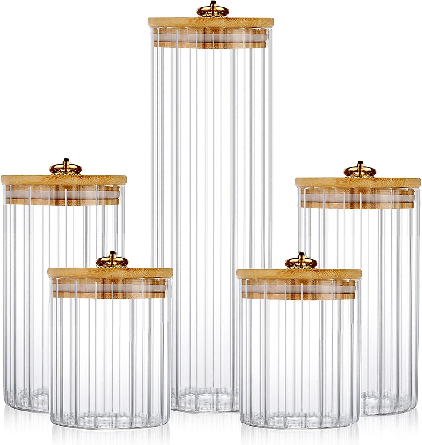 Glass Storage Jars Set of 5, D – Home Decor Store Bewertung und Preis