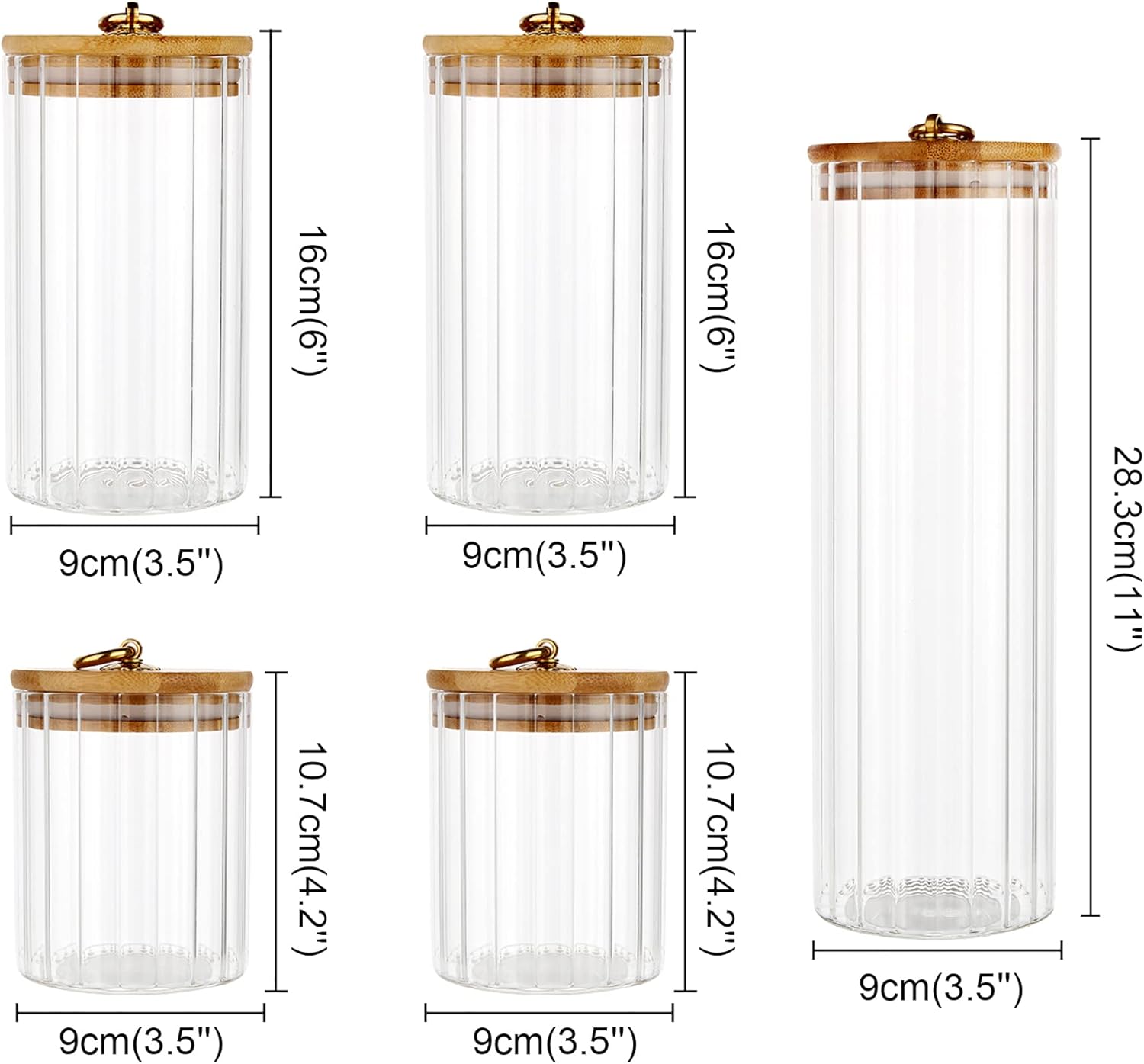 Glass Storage Jars Set of 5, D – Home Decor Store Bewertung und Preis