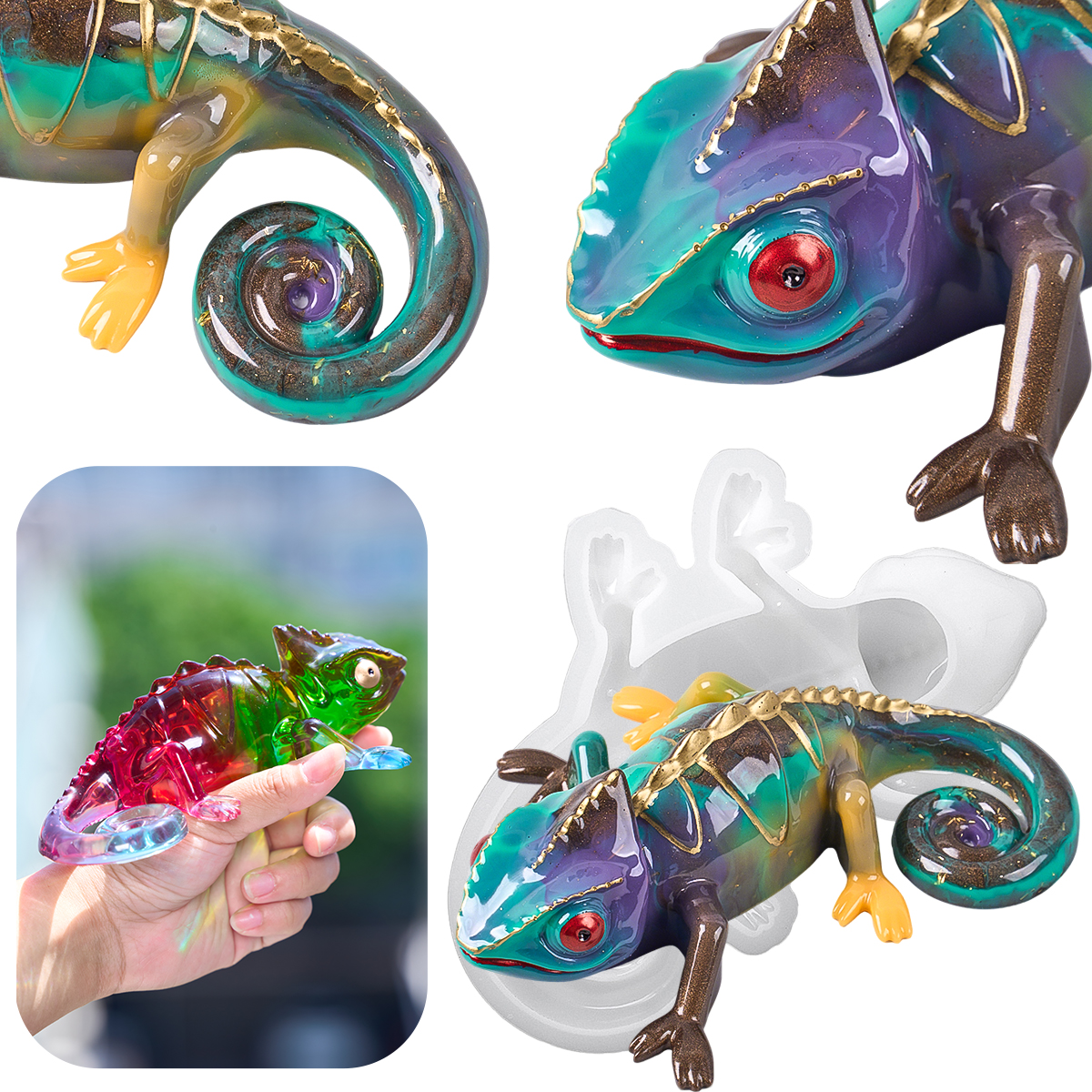 17cm 3D Chameleon Lizard Silic – Home Decor Manufacturers Bewertung und Preis