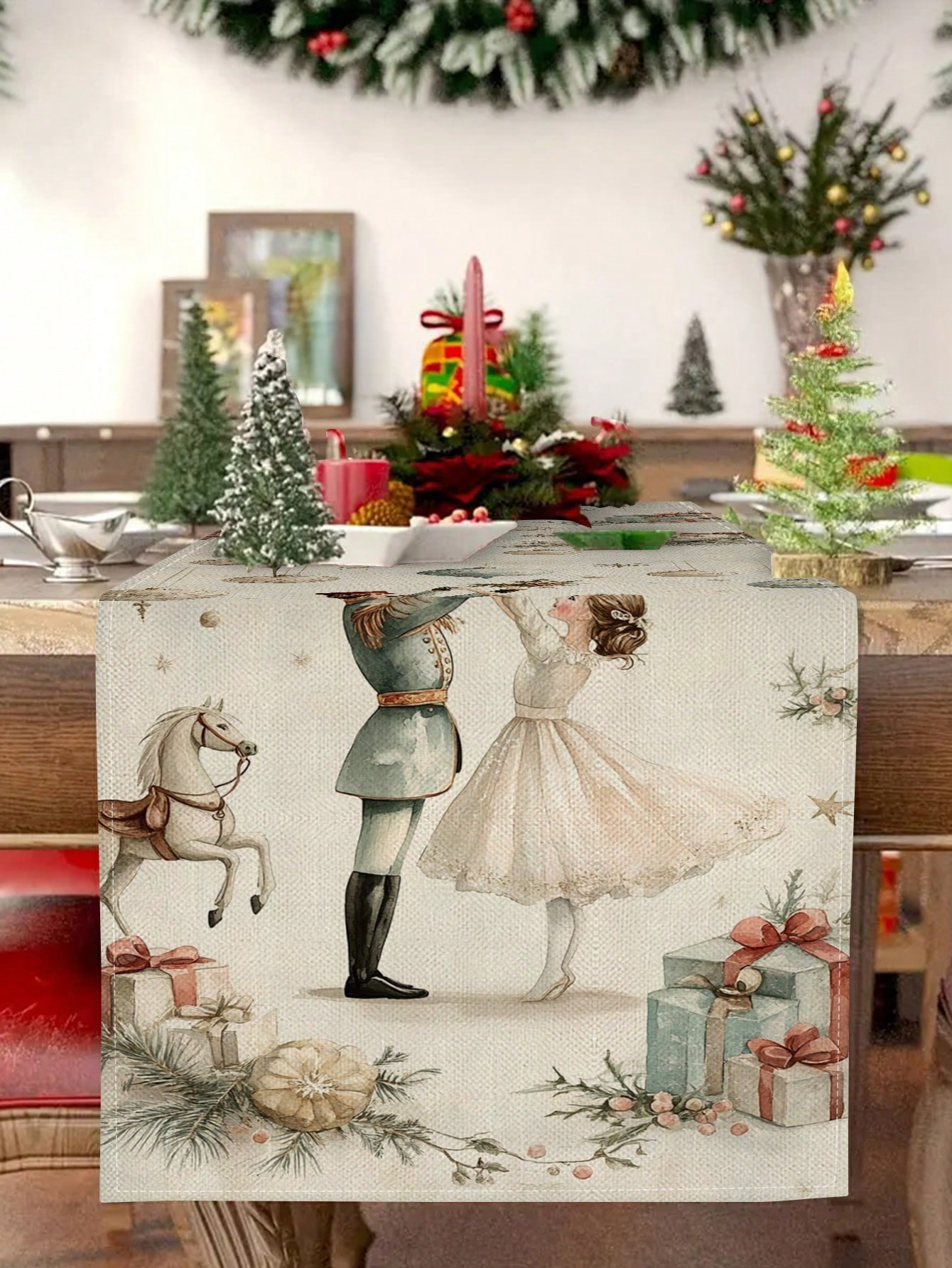 1pc Christmas Nutcracker & Bal – Linen Table Runner Bewertung und Preis