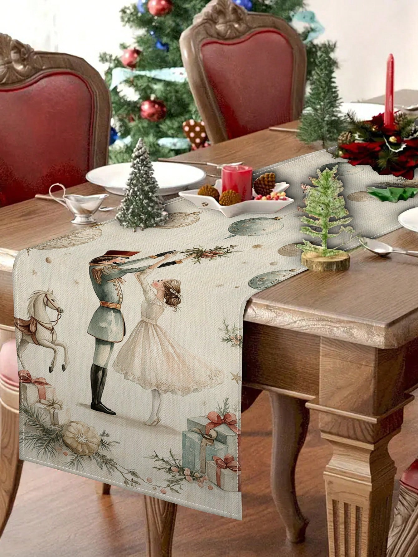 1pc Christmas Nutcracker & Bal – Linen Table Runner Bewertung und Preis