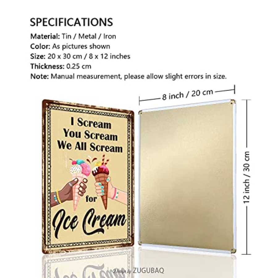 Ice Cream Metal SignI Scream Y – Home Decor Store Bewertung und Preis