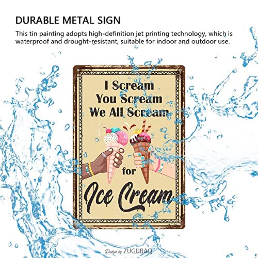 Ice Cream Metal SignI Scream Y – Home Decor Store Bewertung und Preis