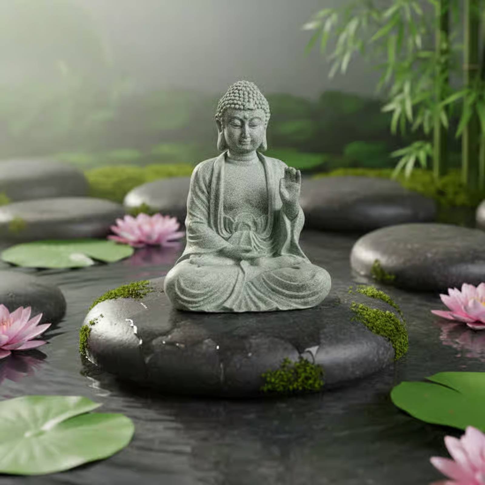 3 Pieces Stone Buddha Decor Te – Home Decor Zen Bewertung und Preis