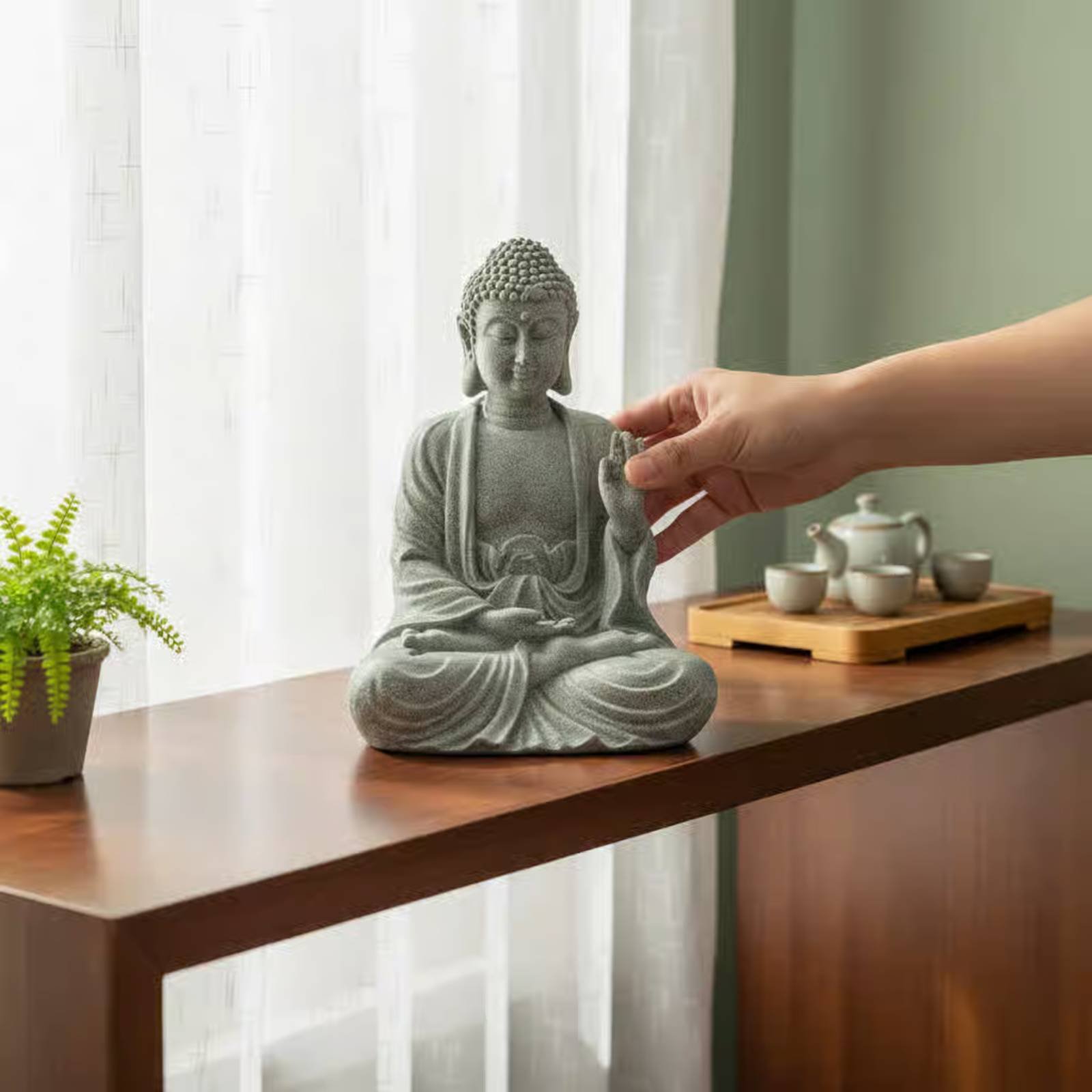 3 Pieces Stone Buddha Decor Te – Home Decor Zen Bewertung und Preis