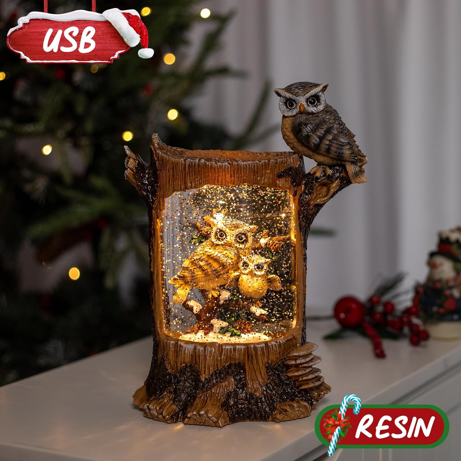 Christmas Owl Family Snow Glob – Home Decor Collection Bewertung und Preis