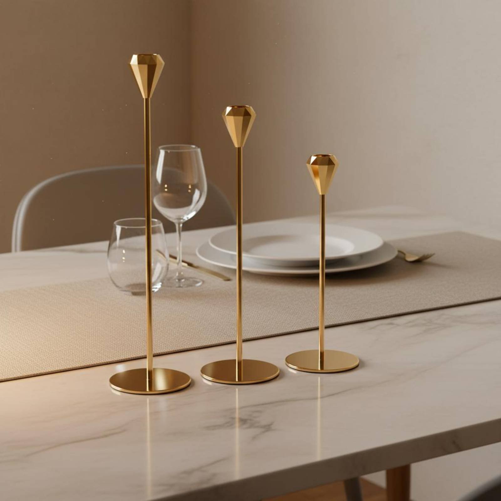 3 Pieces Crystal Top Candlesti – Home Decor Luxury Bewertung und Preis