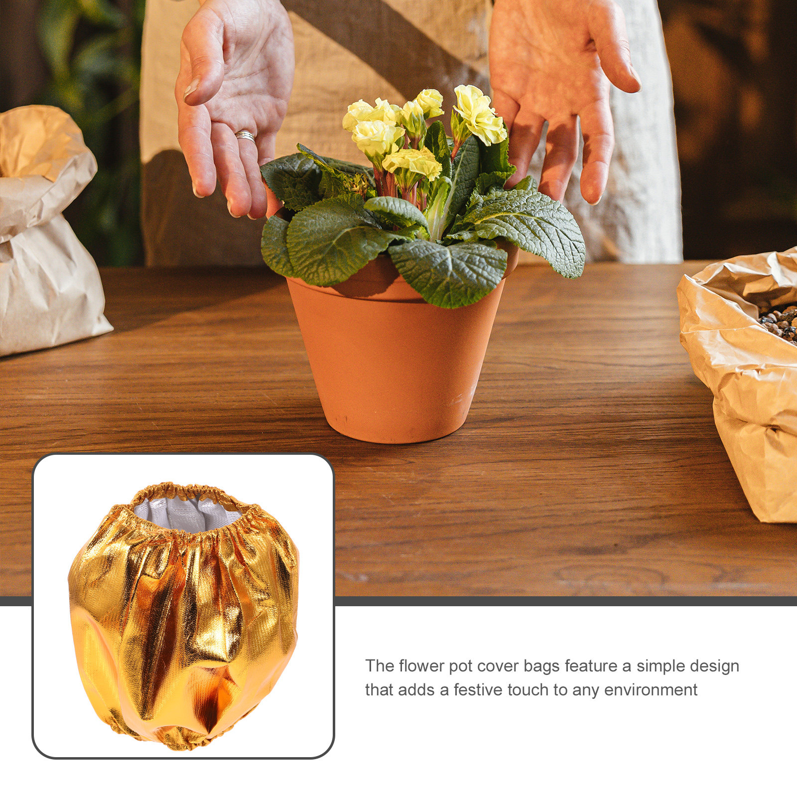2Pcs Gold Fabric Flower Pot Co – Home Decor Store Bewertung und Preis