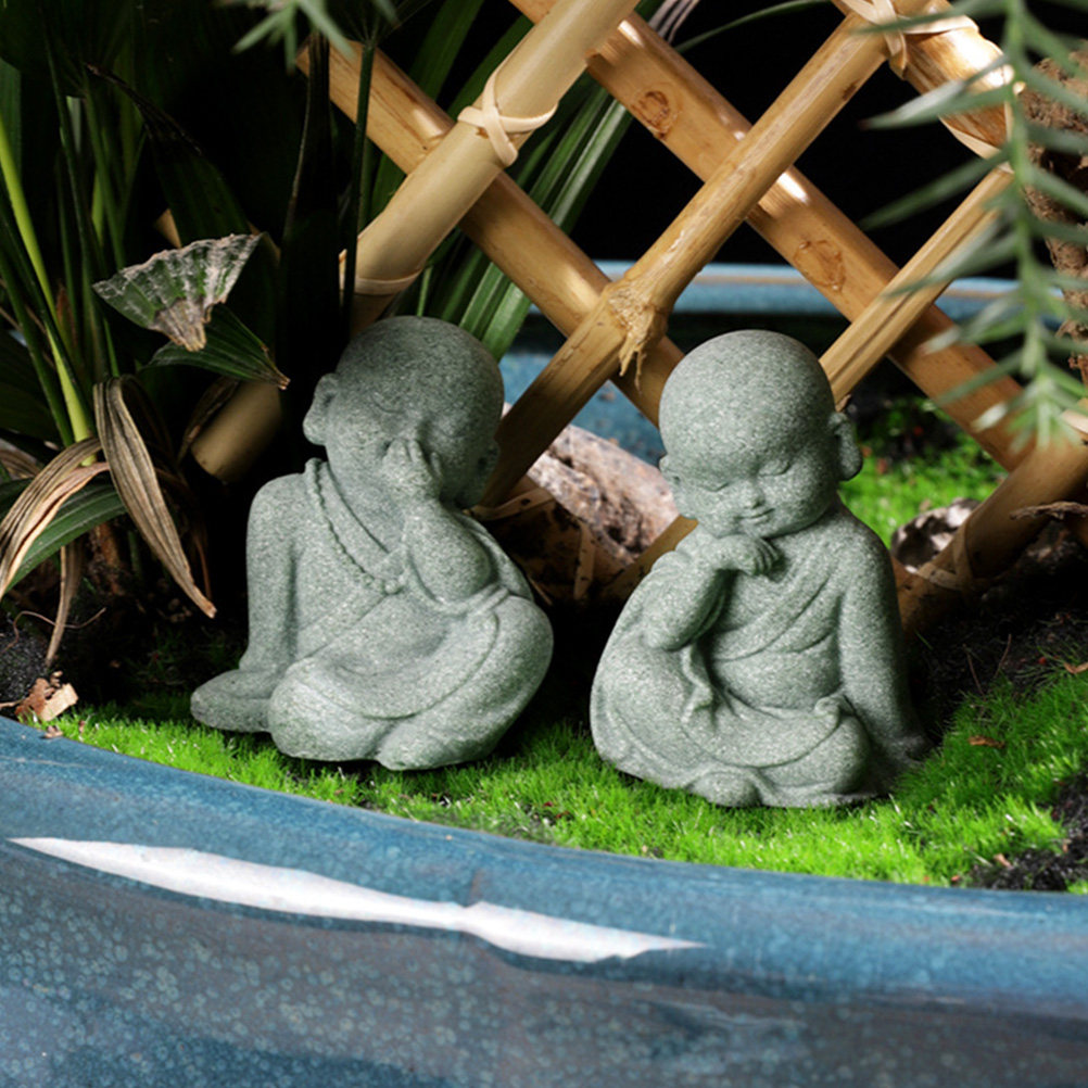 4Pcs Small Stone Monk Statue Z – Home Decor Zen Bewertung und Preis