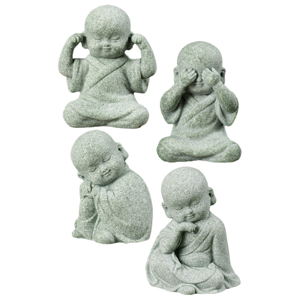 4Pcs Small Stone Monk Statue Z – Home Decor Zen Bewertung und Preis
