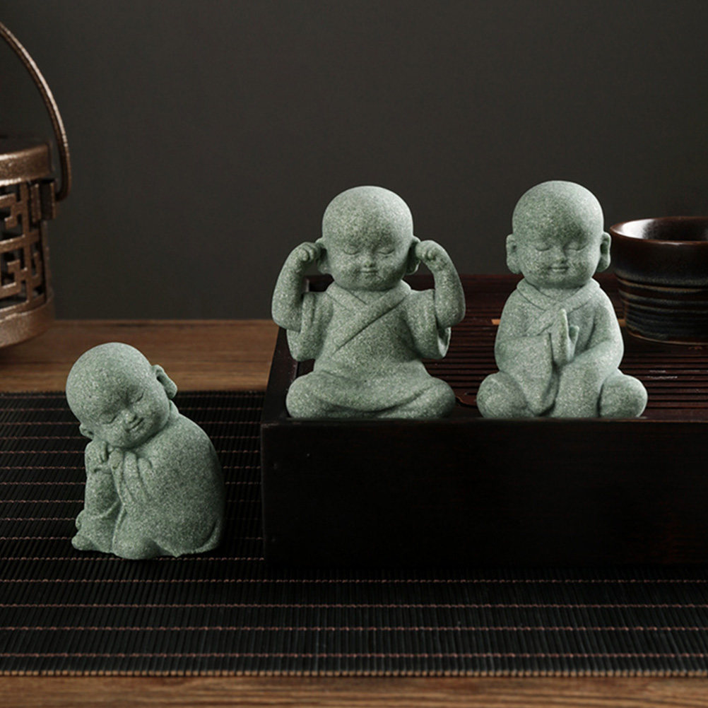 4Pcs Small Stone Monk Statue Z – Home Decor Zen Bewertung und Preis