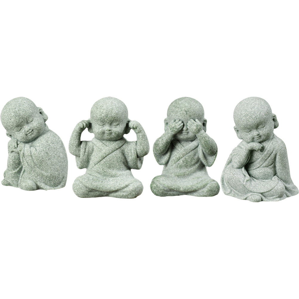 4Pcs Small Stone Monk Statue Z – Home Decor Zen Bewertung und Preis