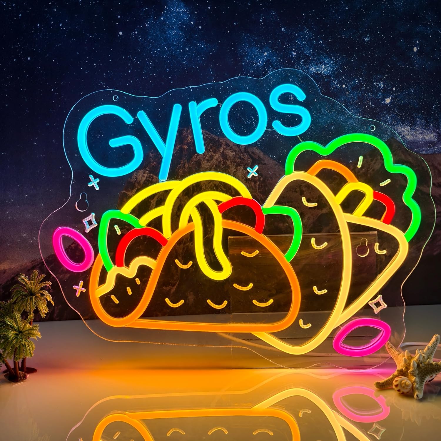 Gyros Neon Sign Greek Restaura – Home Decor Market Bewertung und Preis