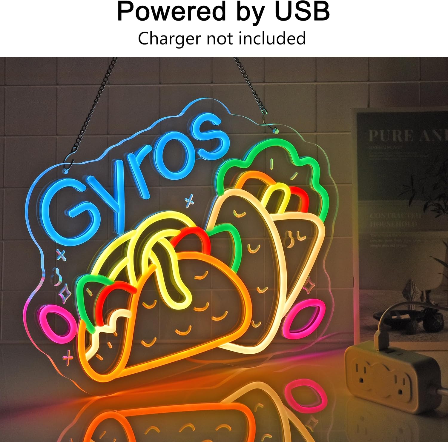 Gyros Neon Sign Greek Restaura – Home Decor Market Bewertung und Preis