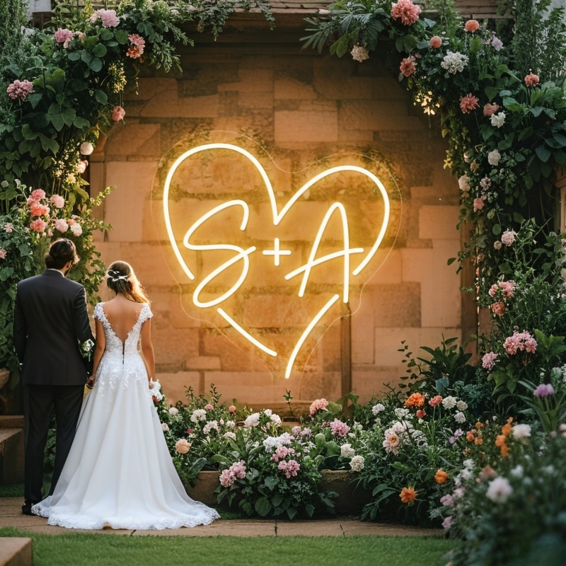 Custom Initials Heart LED Neon – Home Decor For Birthday Bewertung und Preis