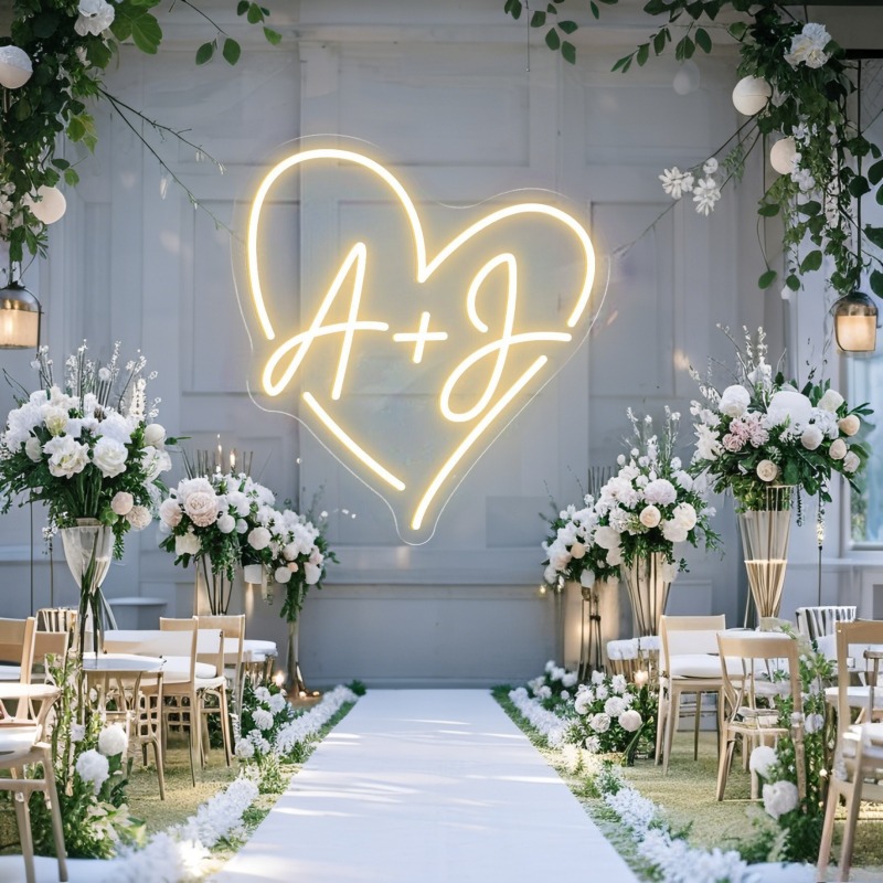 Custom Initials Heart LED Neon – Home Decor For Birthday Bewertung und Preis