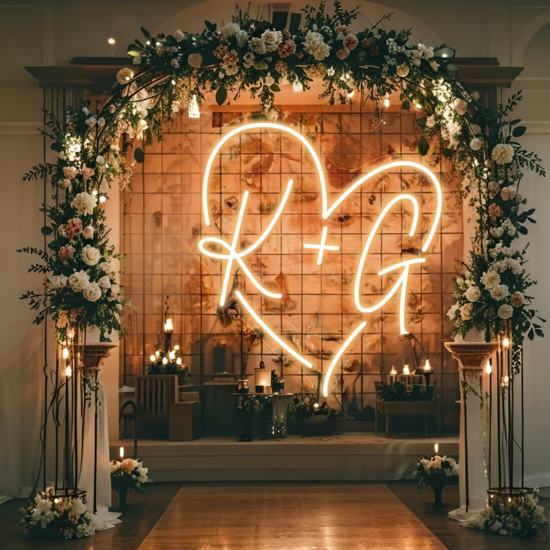 Custom Initials Heart LED Neon – Home Decor For Birthday Bewertung und Preis