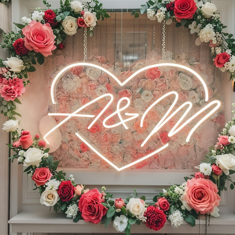 Custom Initials Heart LED Neon – Home Decor For Birthday Bewertung und Preis