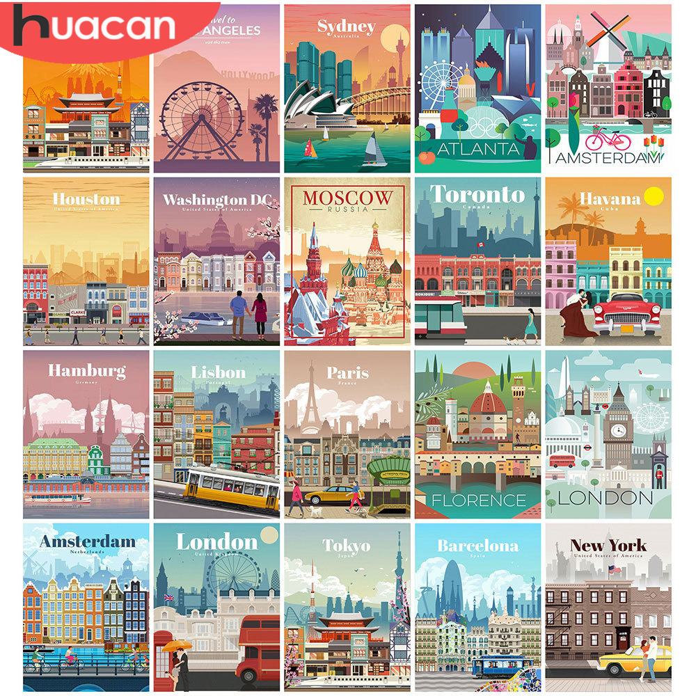HUACAN Diamond Mosaic City New – Home Decor New York Bewertung und Preis