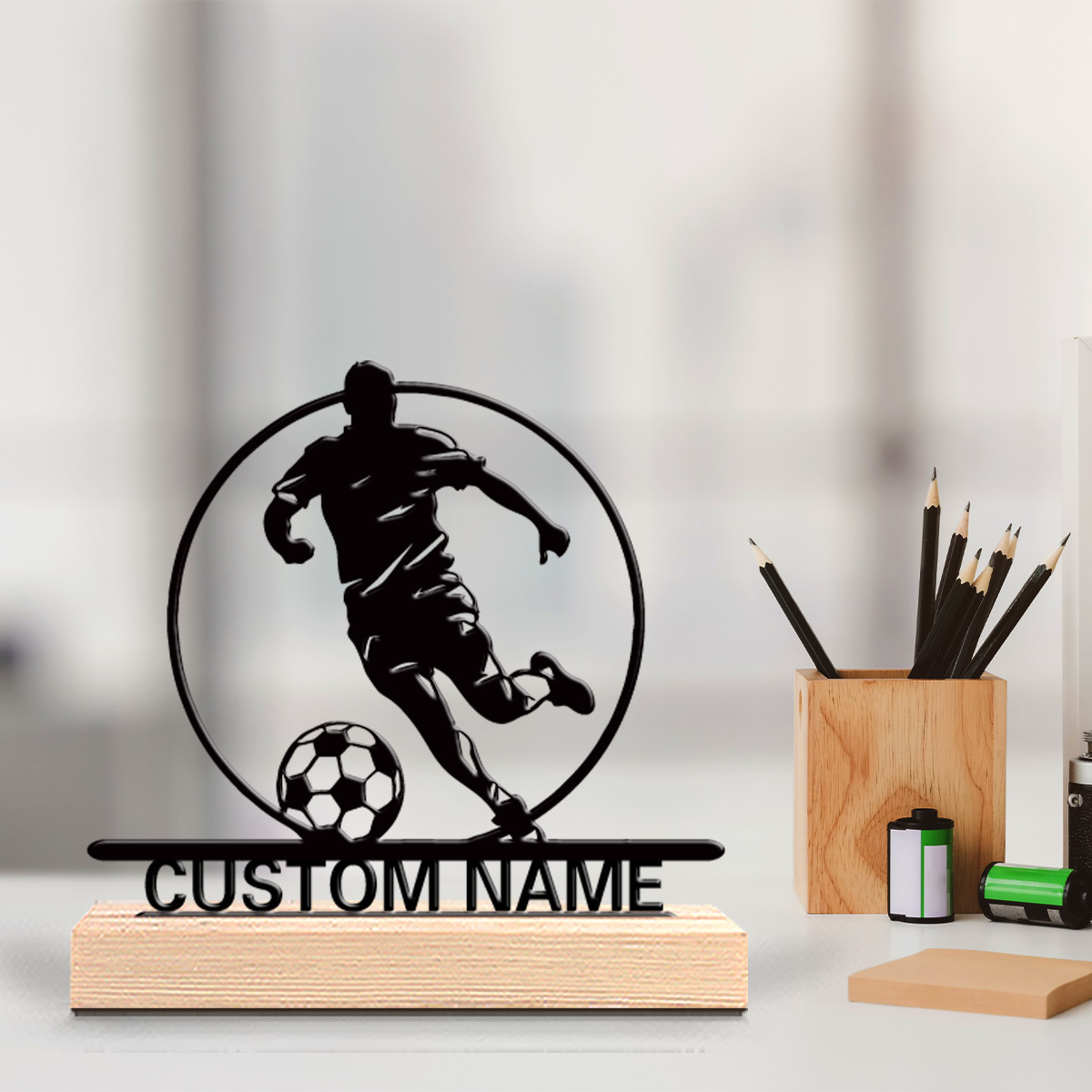 Custom Soccer Player Metal Sta – Home Decor For Birthday Bewertung und Preis
