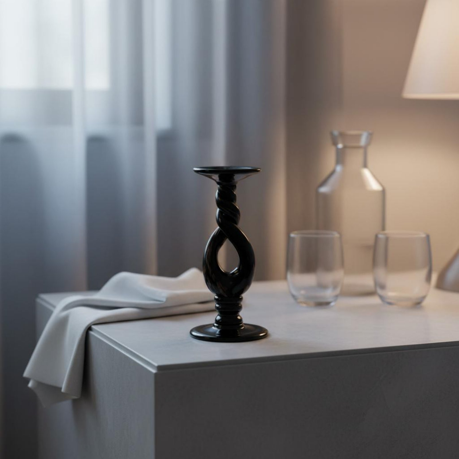 2 Pieces Black Glass Candlesti – Home Decor Luxury Bewertung und Preis