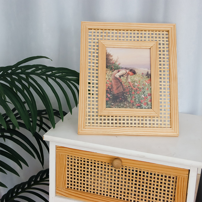 Nordic Solid Wood Rattan Woven – Bamboo Photo Frame Bewertung und Preis