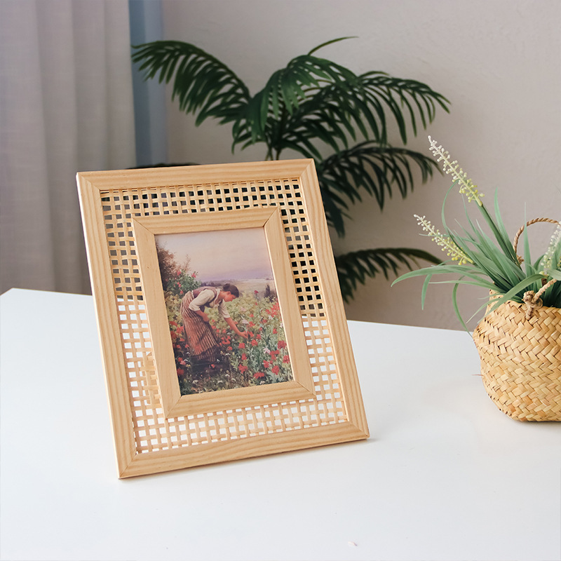 Nordic Solid Wood Rattan Woven – Bamboo Photo Frame Bewertung und Preis