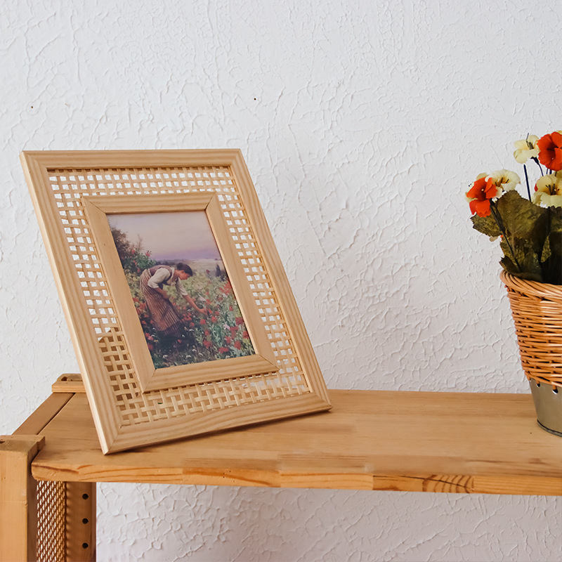 Nordic Solid Wood Rattan Woven – Bamboo Photo Frame Bewertung und Preis