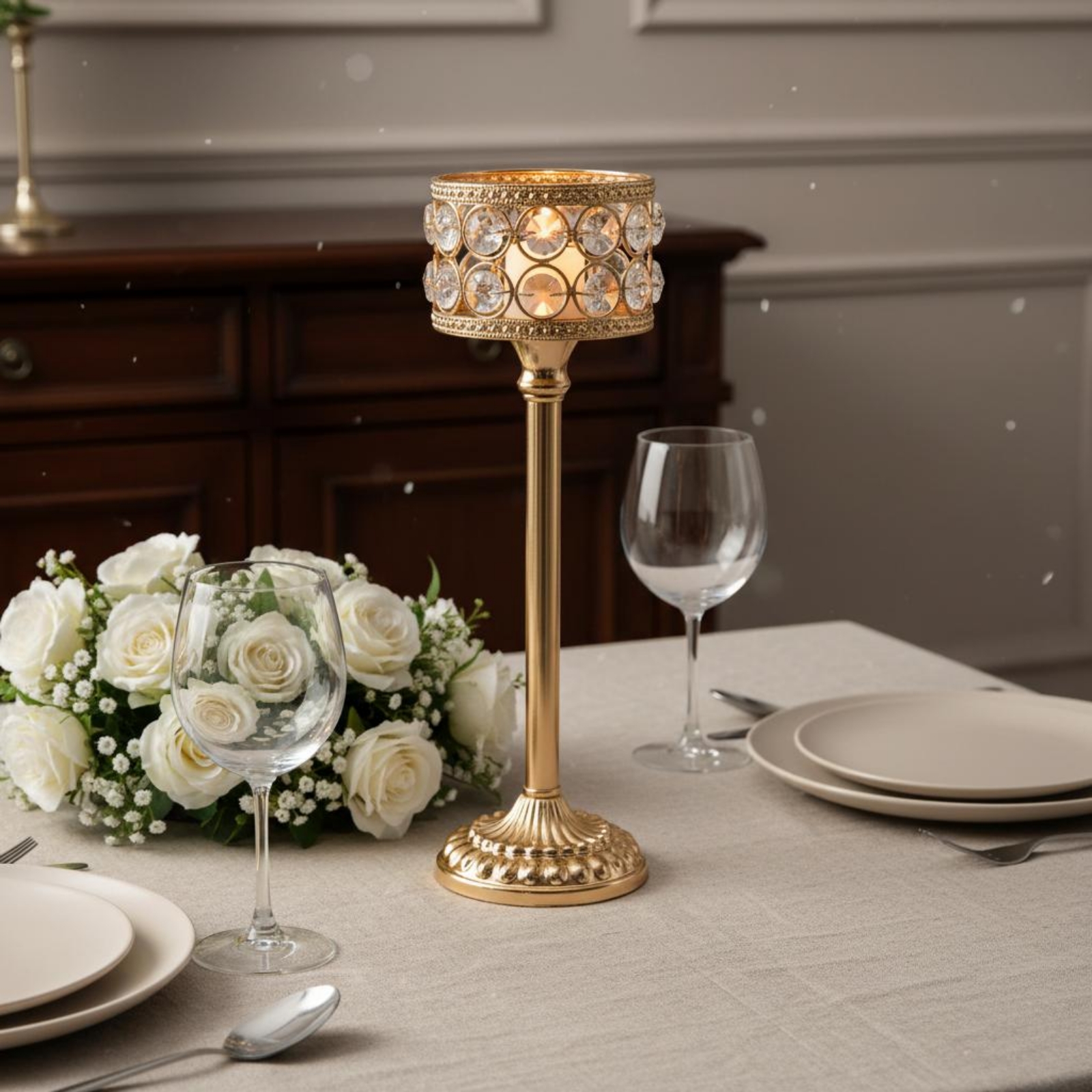 3 Pieces Gold Crystal Candle H – Home Decor Luxury Bewertung und Preis