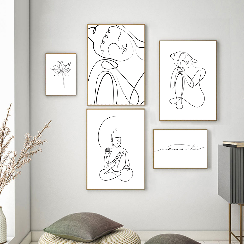 Meditating Buddha Line Canvas  – Home Decor Zen Bewertung und Preis
