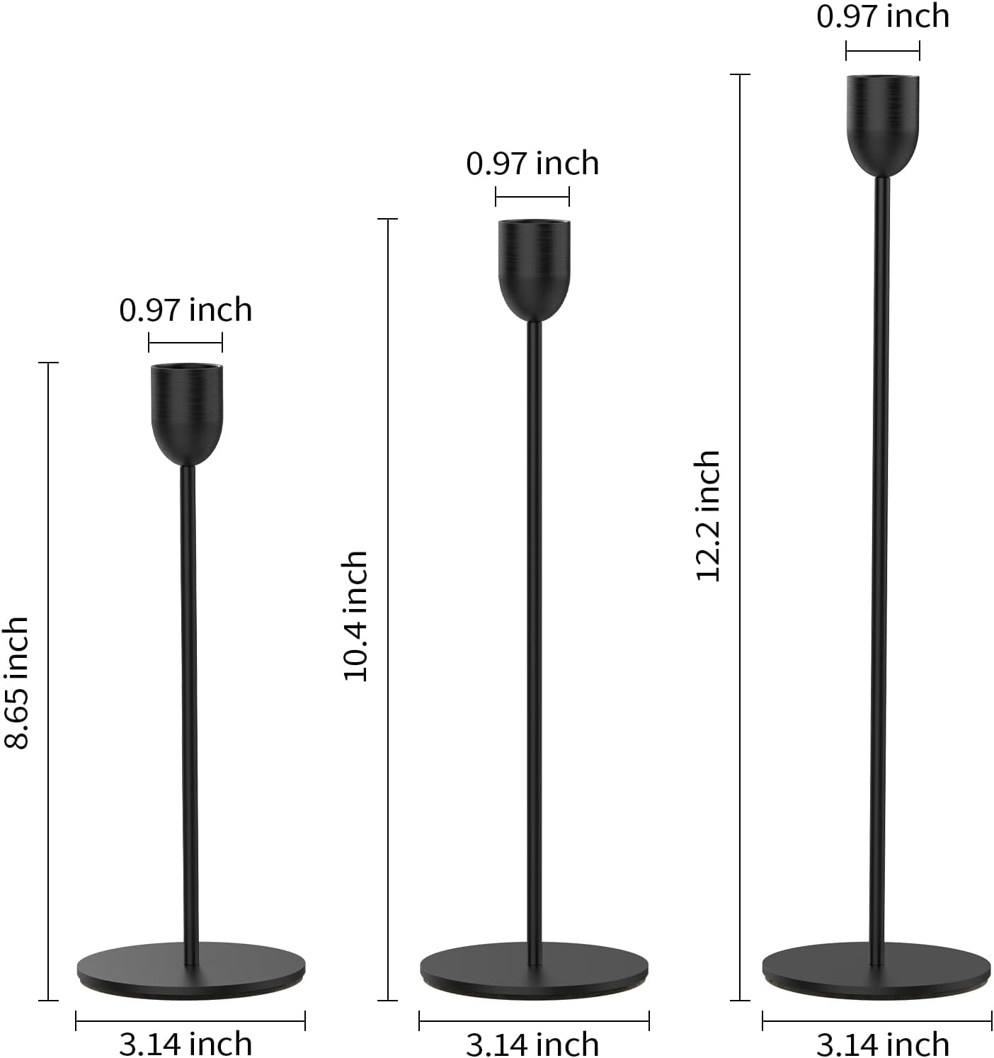 3PCS Black Candle Holder Set f – Home Decor Store Bewertung und Preis