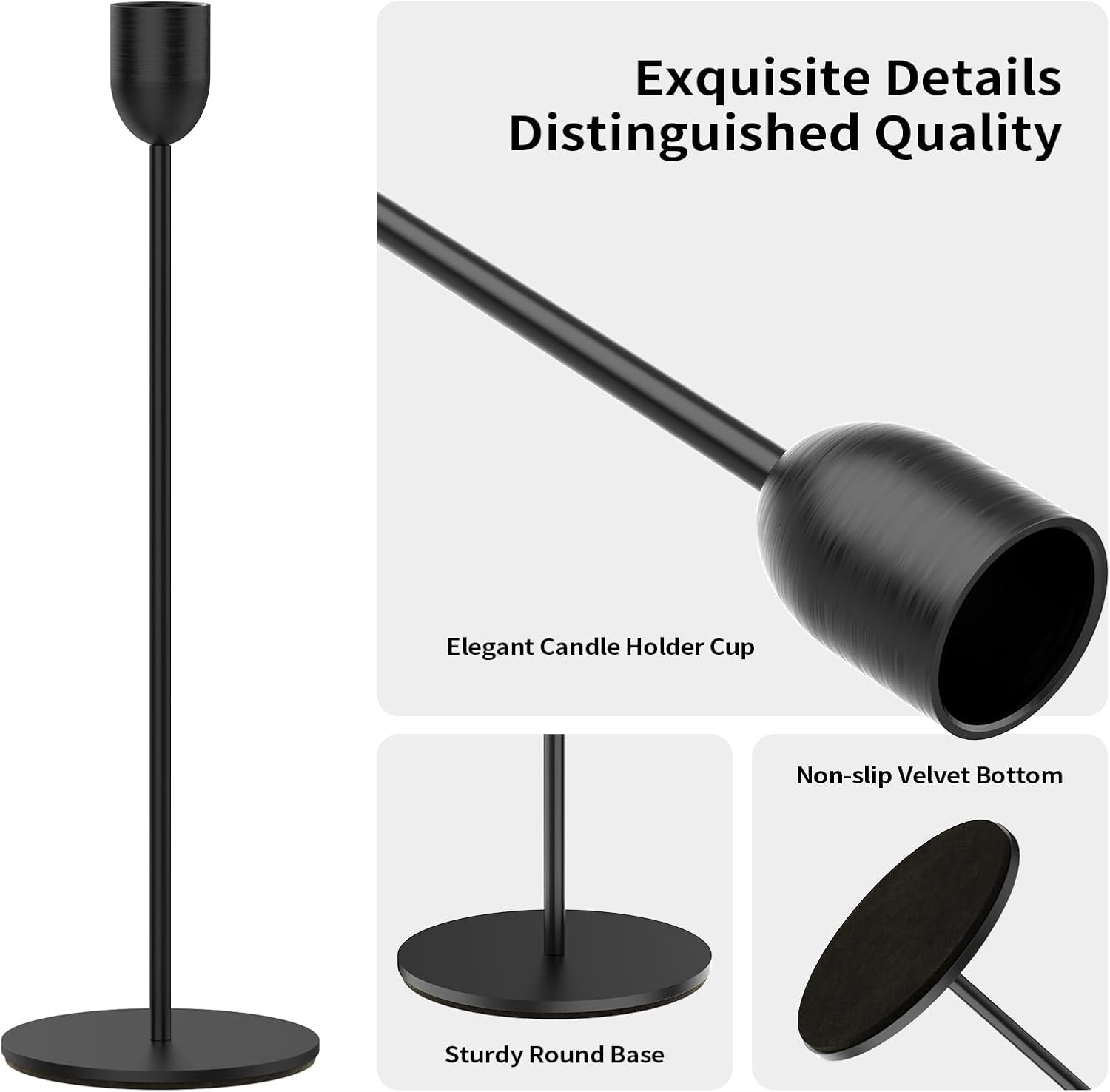 3PCS Black Candle Holder Set f – Home Decor Store Bewertung und Preis