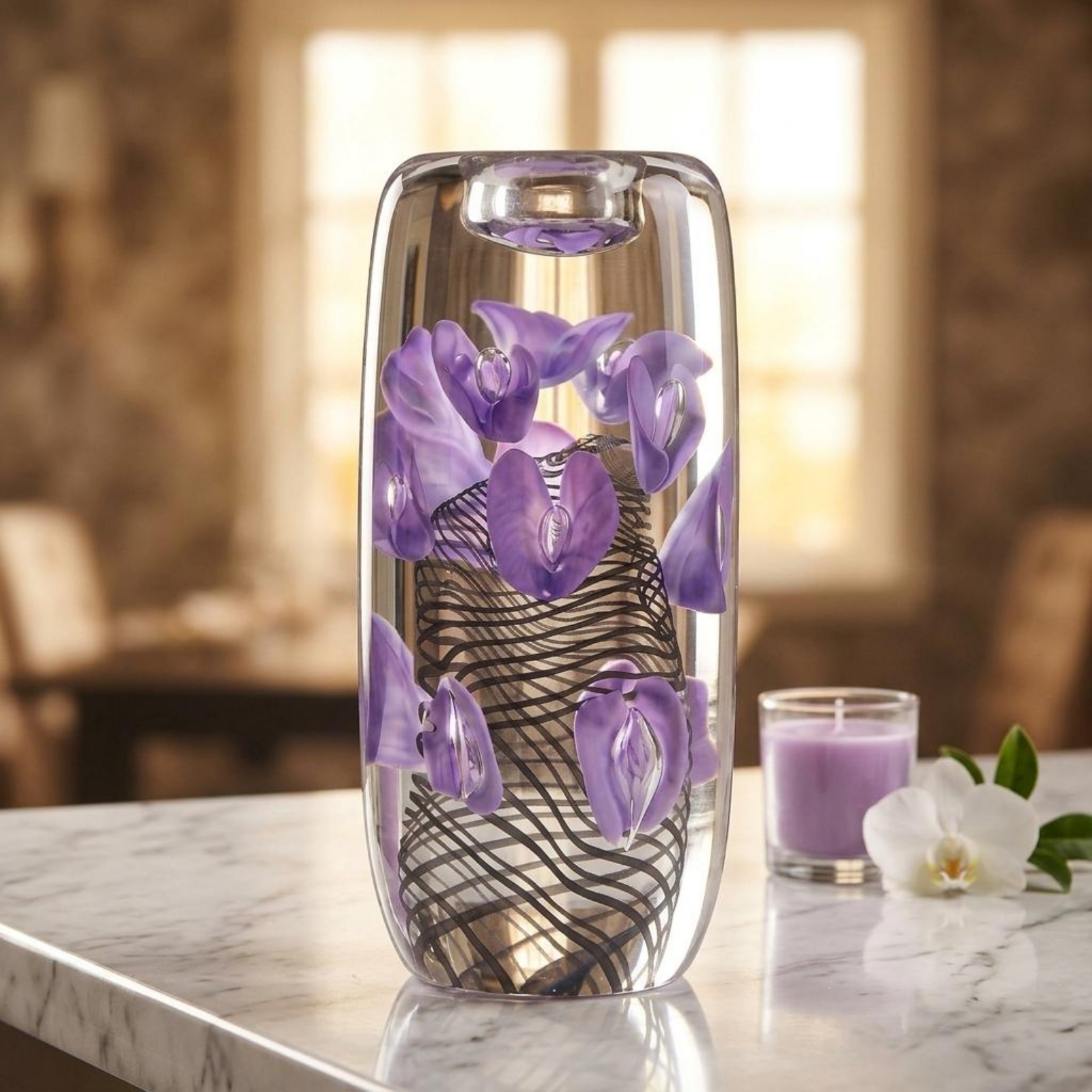 Violet Petal Glass Candle Hold – Home Decor Luxury Bewertung und Preis